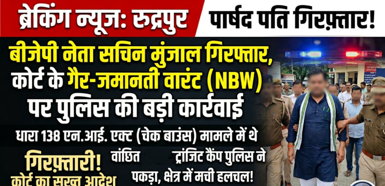 Rudrapur में BJP नेता Sachin Munjal गिरफ्तार, Court के NBW पर Police की बड़ी कार्रवाई