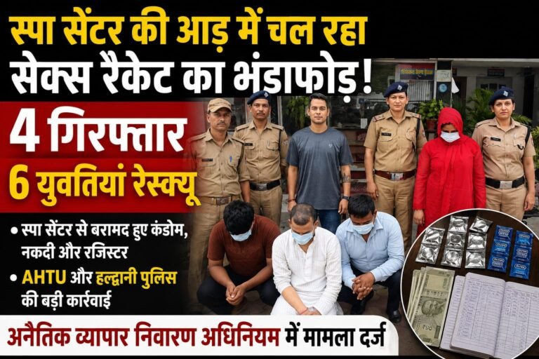 स्पा सेंटर की आड़ में चल रहे सेक्स रैकेट का भंडाफोड़, 4 गिरफ्तार, 6 युवतियां रेस्क्यू